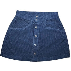 Free People Blue Corduroy Skirt